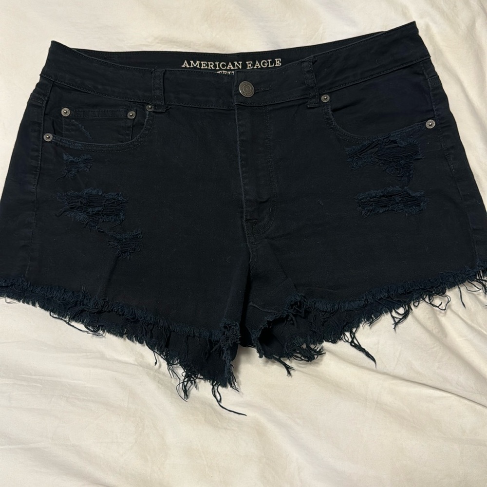 AE Stretch Hi-Rise Festival Shorts | Black | Size 14